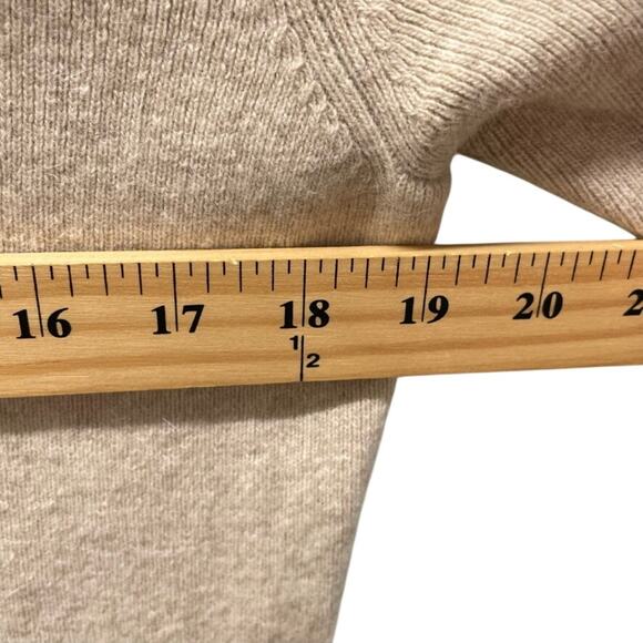 Lauren Ralph Lauren Collared Cardigan M Button Front Oatmeal Tan - Picture 5 of 6